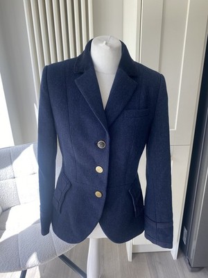 JOULES SINNINGTON NAVY BLUE 100% WOOL BLAZER JACKET SIZE 8 10 EQUESTRIAN PARADE
