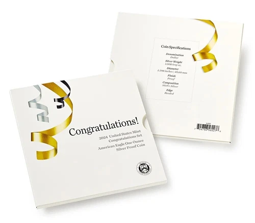 2024-W Proof $1 American Silver Eagle Congratulations Set OGP No Coin