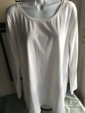 Pure Jill XL white pima cotton/spandex stretch top scoop neck long sleeve
