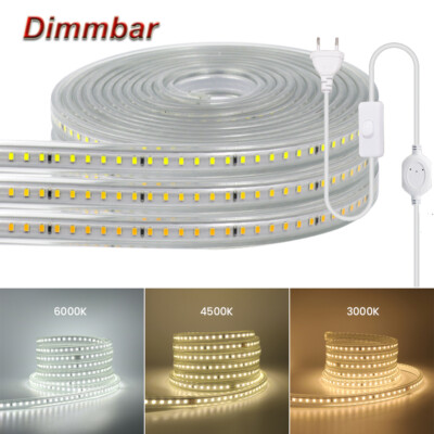 230V LED Streifen IP68, 25m Set – Warmweiß, 60 LED/m, Direkt Am Hausstrom Anschließbar