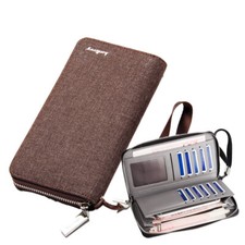 Man's PU Leather Clutch Bag Large-capacity Wallet ID Card Holder Purse Wristband