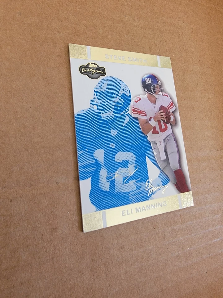 2007 Topps Co-Signers - Blue Changing Faces Gold #5 Eli Manning Steve Smith /349 - Image 2 of 3