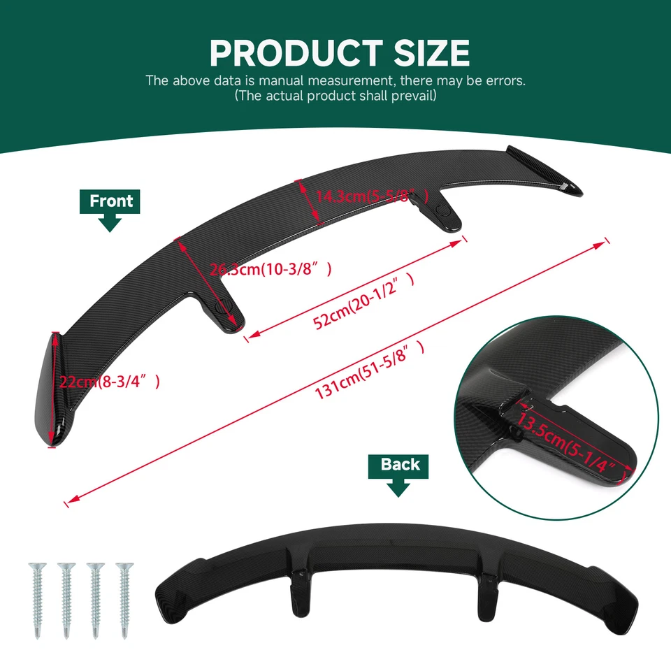 52'' Rear Roof Window Spoiler Lip Wing Carbon Fiber For Suzuki Reno Hatchback Foto 2 de 4