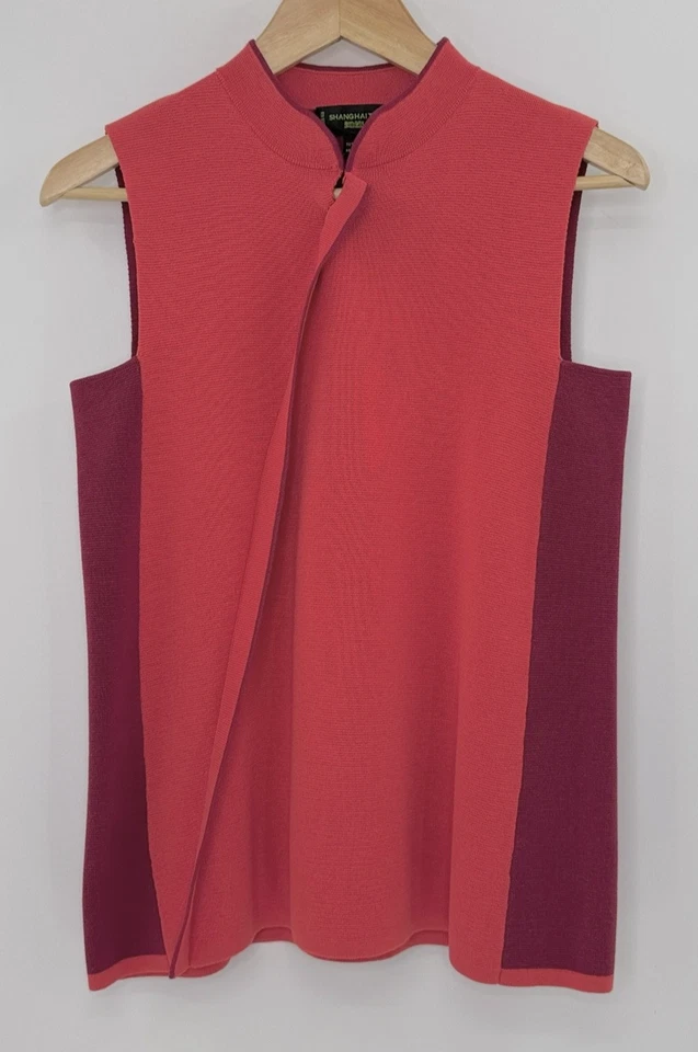 Shanghai Tang Mulberry 真丝和棉中式领针织毛衣衬衫 M 码 — 第 2/4 张图片