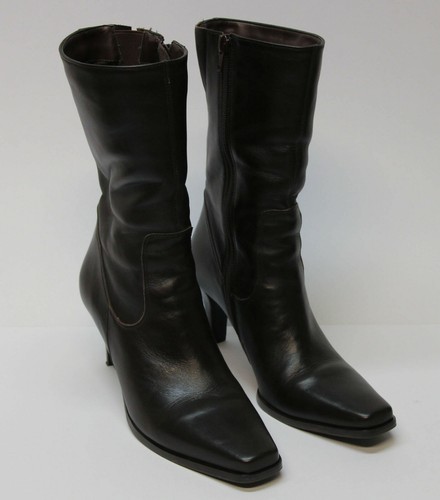 mid calf black dress boots