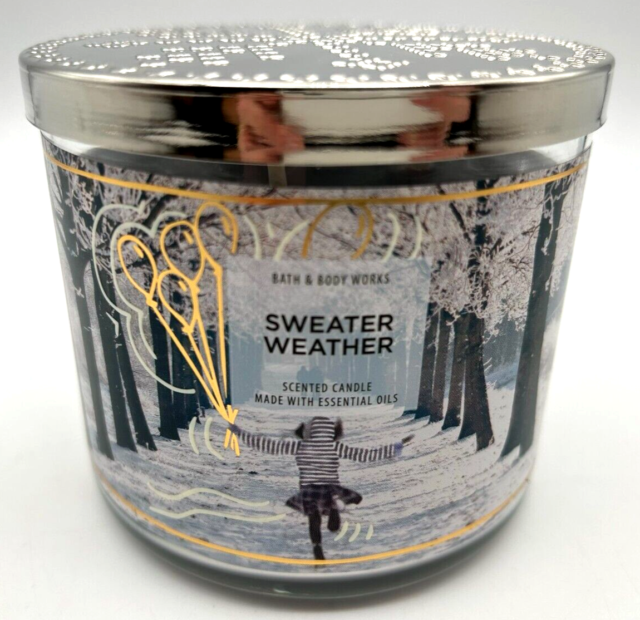 Bath & Body Works SWEATER WEATHER LARGE 3 WICK CANDLE (14.5 oz) NEW