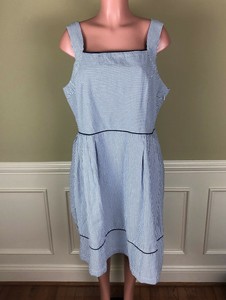 navy blue and white sundress