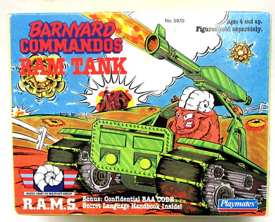 1989 Playmates BARNYARD COMMANDOS RAM TANK mint in box
