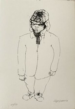 RENZO VESPIGNANI serigrafia Personaggio  1980  21x14 firmata numerata