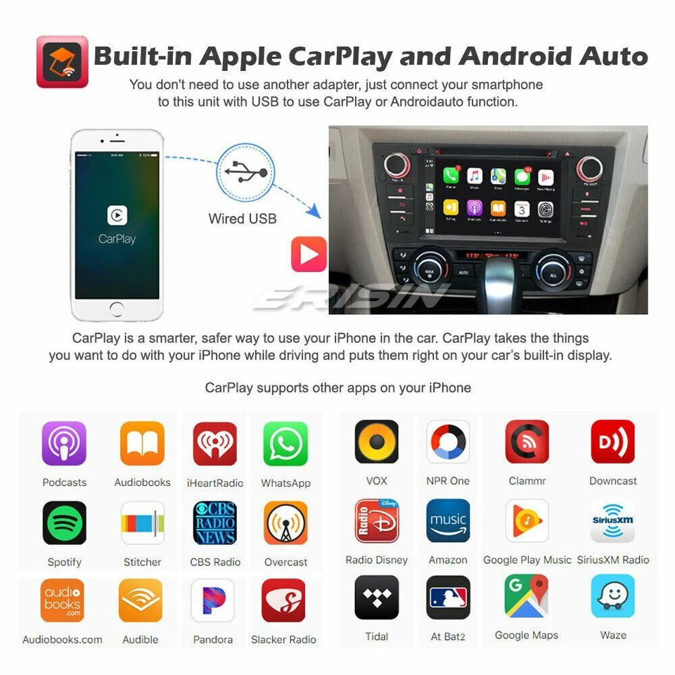 64GB DAB+CarPlay Android 12 Autoradio Navi Wifi DSP BMW 3 Series E90 E91 E92 E93 - Immagine 4 di 4