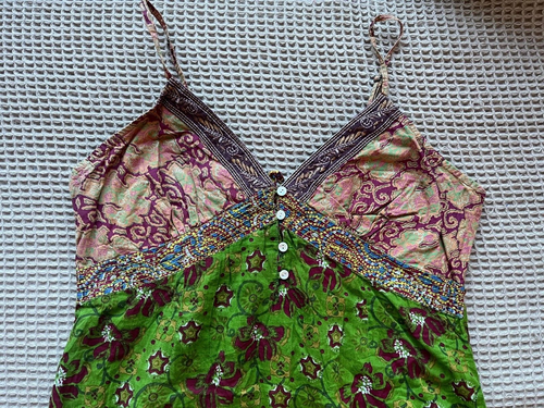 Chemise longue femme DiDi verte coton broderie taille 1 petit - Photo 4/9