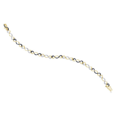 L U DIAMANTEN Gelb Silber Schwarz Diamant Infinity Armband