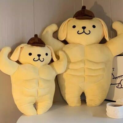 Funny Muscle Pom Pom Purin Plush Doll Cute Anime Cushion Pillow Soft Stuffed Toy
