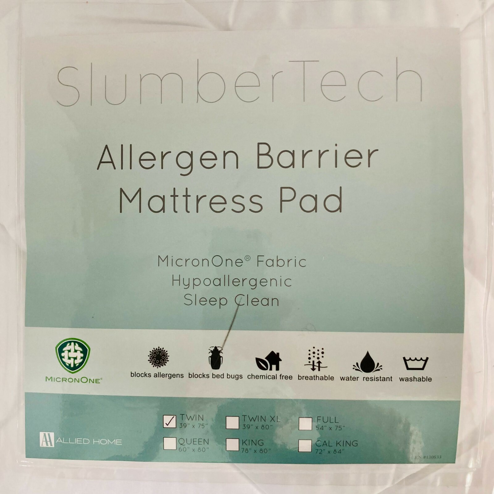 MicronOne Slumbertech Allergen Barrier Mattress Pad Twin 39" x 75" eBay