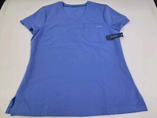NWT Jaanuu Womens Medical Scrub Top Blue Size Medium P/R/SP J96241 6611