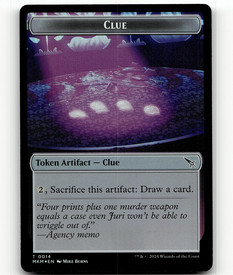 FOIL - MTG Clue (0014) A 0041 Double-Sided Token - Murders at