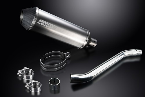 Yamaha TDM850 1991-01 Delkevic Slip On 13.5" X-Oval Titanium Exhaust Muffler Kit - Picture 2 of 5
