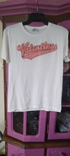 Auth Valentino Collegiate Logo Men's Big Front Pink Logo T-shirt M 690