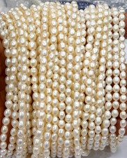 Pearl 5x7mm Smooth Gemstone Beads 14"Inch 1 Strands