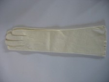 NOS Unworn VINTAGE Off white Soft KID LEATHER GLOVES 15" LONG SIZE 6 wedding