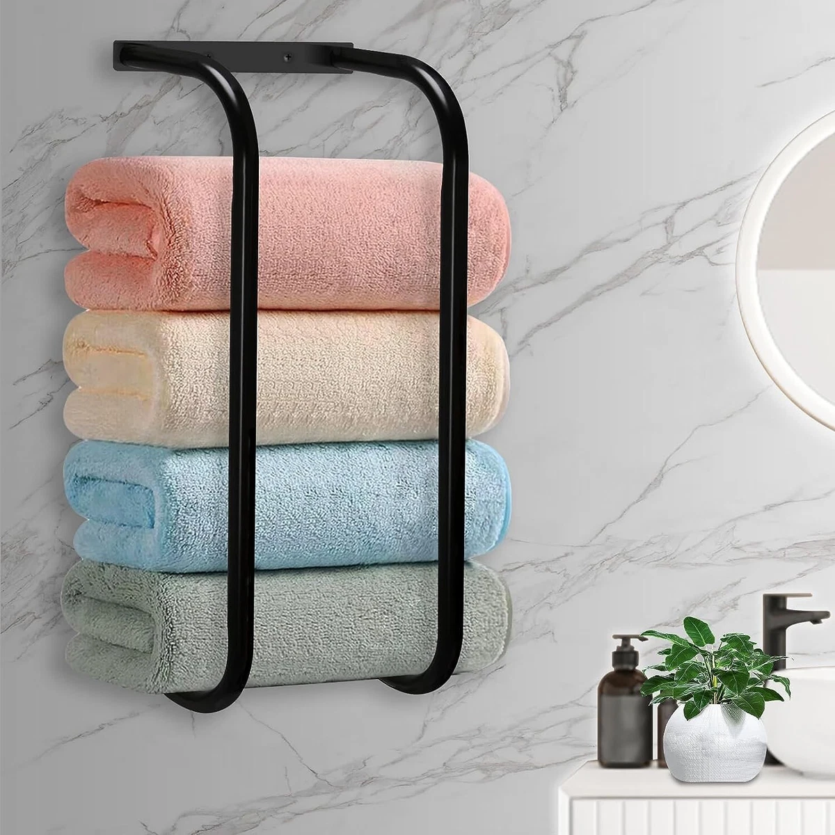 SUNZOS Towel Racks for Bathroom Towel Holder for Rolled Towels