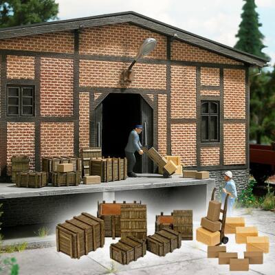 Holzboxen Und Handwagen O Scale Busch 10260