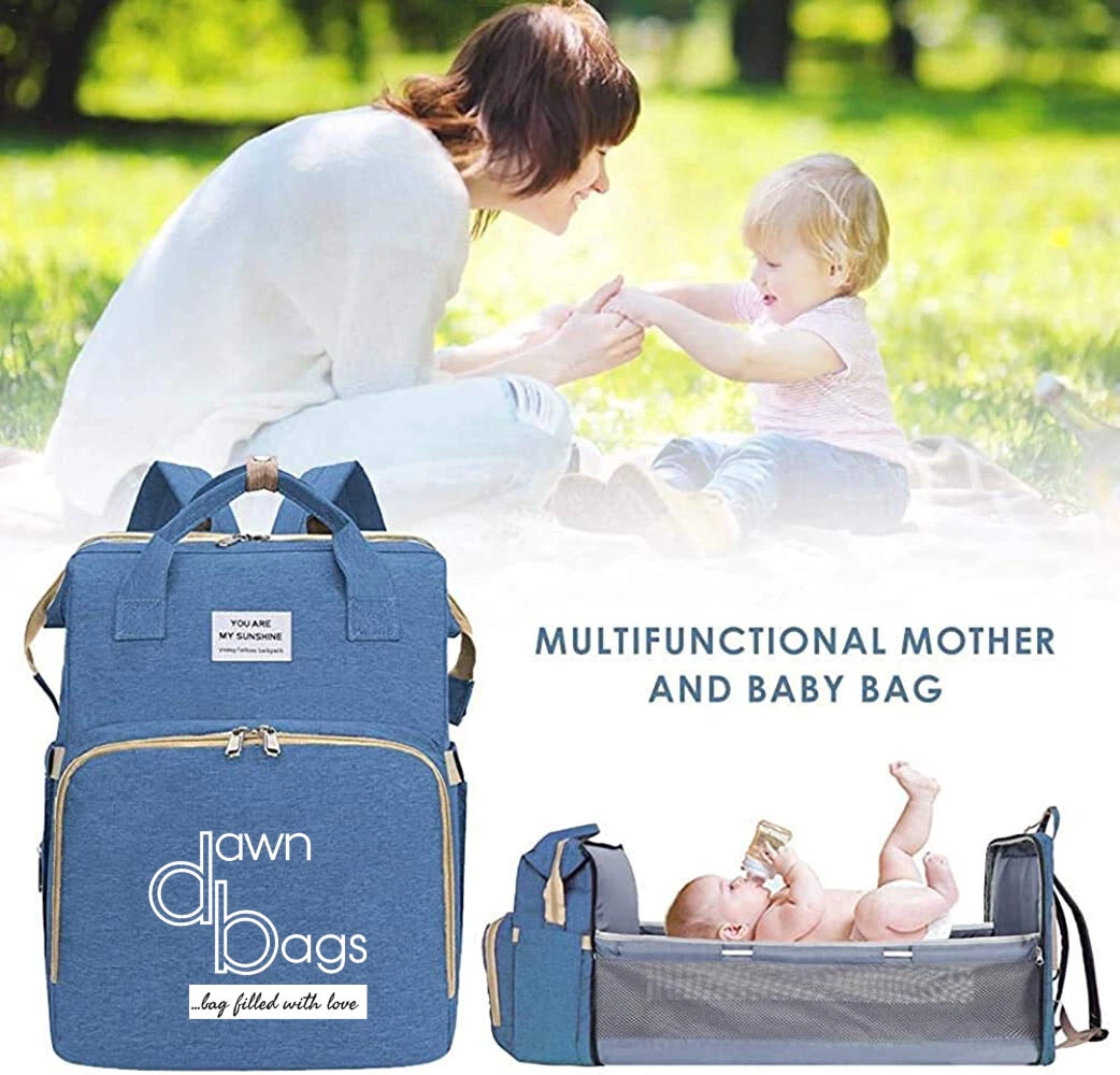 DawnBags 3 in 1 Foldable Diaper Bag Portable for Travel, Search Baby Shower Gift