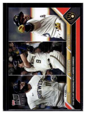 2023 Topps Now #50 Rowdy Tellez / Brian Anderson / Garrett Mitchell Red #d /10