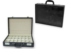 UHRENKOFFER SCHMUCKKOFFER ALLIGATOR SCHWARZ 21 UHREN WATCHES SUITCASE SUBL21 de