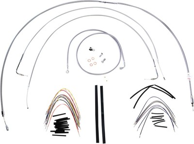 Extended Braided S.S. Control Cable Kit - 18'' tall bars Burly Brand B30-1059