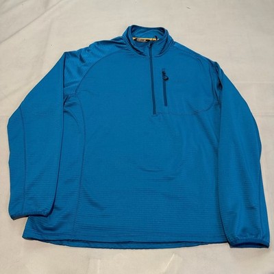 Orvis Trout Bum Stretch Grid Waffle Horseshoe Hill Fleece Texture 1/4 Zip Men-XL