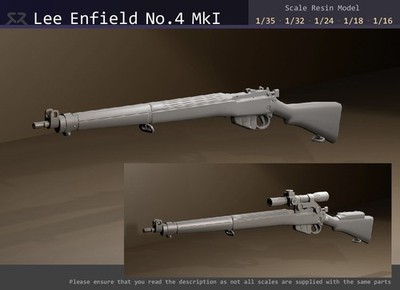 Lee Enfield No.4 Mk1 - 1/35, 1/32, 1/24, 1/18, 1/16 Resin Model