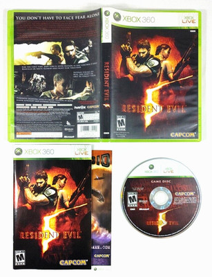 Resident Evil 5 Xbox 360 Game Disc Case & Manual Microsoft 2009 Tested