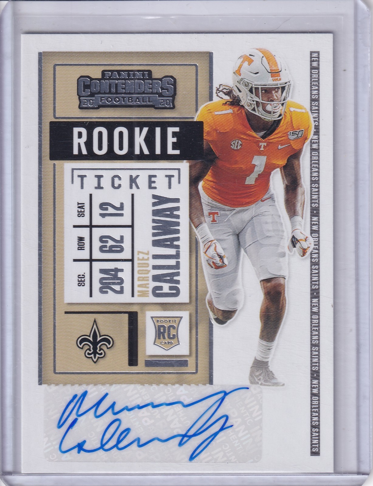 Marquez Callaway Panini Contenders #253 Auto.Red Zone-White Jers.