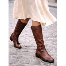 Saks Fifth Avenue 6 Tall Leather Riding Boots Vintage 70s Made in Italy Brown 36