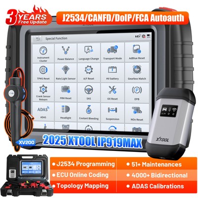 XTOOL IP919MAX J2534 Programming Diagnostic Scanner Bidirectional Key Programmer