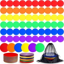 Haull 60 Pcs Spot Markers Floor Spots with Bag Non Slip Vinyl Poly Dots for G...