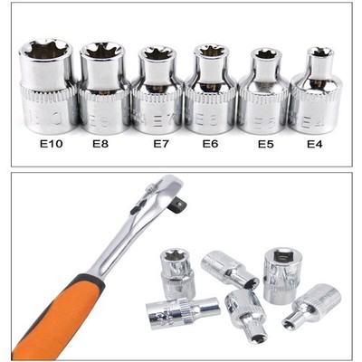 6er Set 1/4 Zoll Torx Stern Steckschlüssel E4 E5 E6 E7 E8 E10 Handwerkzeuge