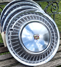 Set 4 1967-1978 Cadillac Eldorado Wheel Covers Hubcaps Shiny Sharp