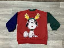 Vintage 80s Snoopy Rudolph Christmas Sweatshirt Kids Size 4 USA Made