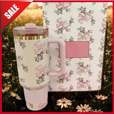 #ad Stanley X Love Shack Fancy Holiday Quencher Cup 40 OZ Rosa Beaux Pink $44.99