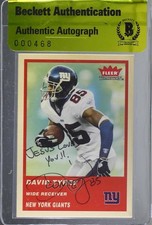 BAS 2004 Fleer Tradition David Tyree #308 Authentic Auto 3c7