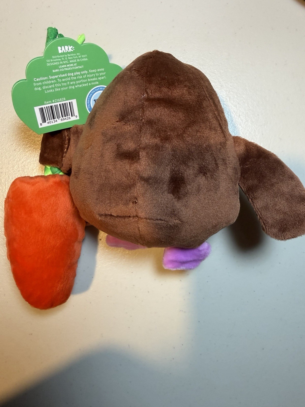 Bark Box Molanie The Grrrdener Dog Toy Sz M-L 20+ Lbs Squeaker Crinkle