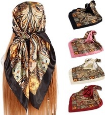 4Pcs Silk Head Scarves for Women Satin Hair Scarf 35 Large Square Bandana Silk