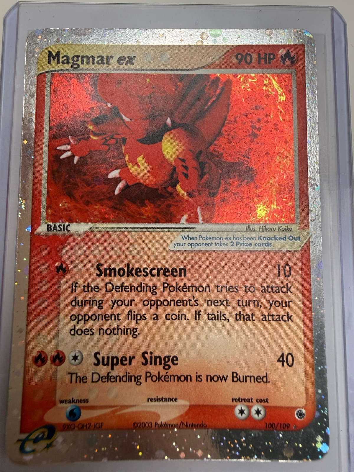 Magmar ex 100/109 Pokemon Ruby and Sapphire Holo Ultra Rare LP