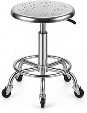 Rolling Stool Heavy Duty Stainless Steel Stool for Work Bench Adjustable Swivel