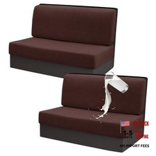 RV Dinette Cushion Covers Set of 2, Waterproof Stretch Camper Chocolate