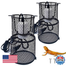 Kathson 2 Retractable Reptile Heat Lamp Guard Anti-Scald Mesh Cage
