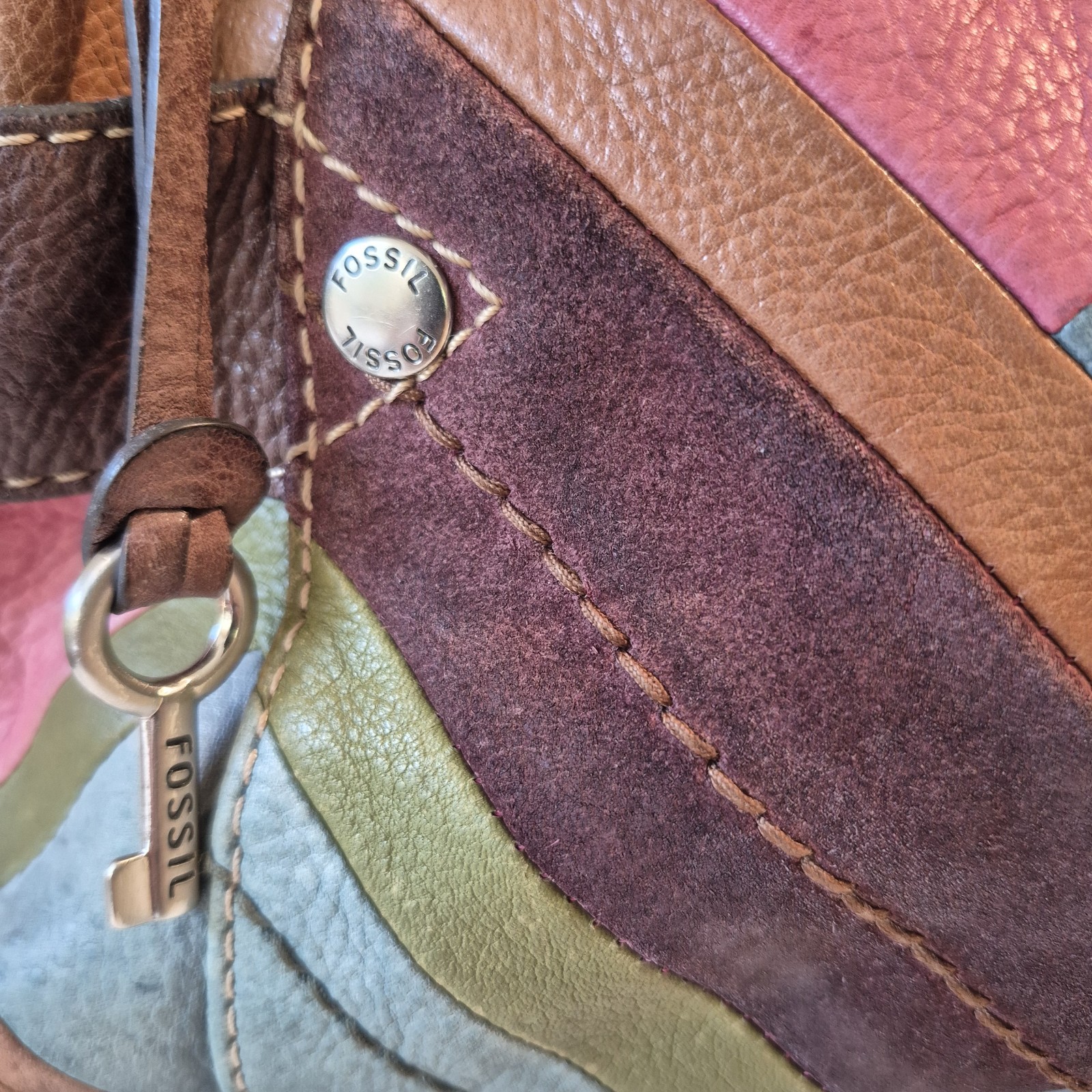 Fossil Women's Multi Patchwork Leather Shoulder B… - image 3