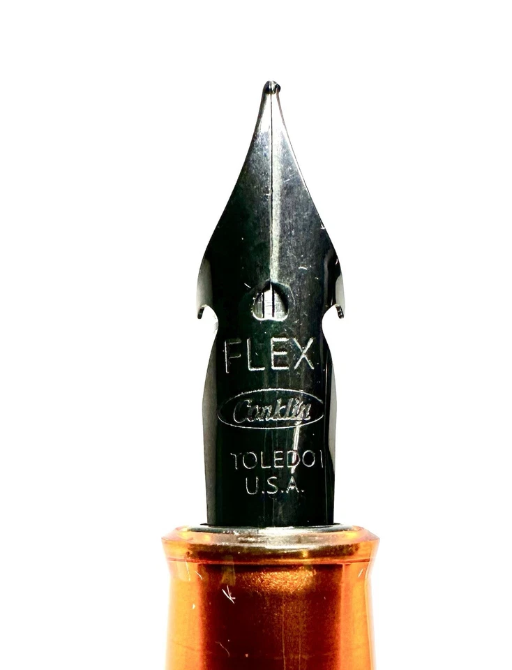 Conklin 120 周年新月填充钢笔橙色带 Omniflex 笔尖 — 第 3/4 张图片
